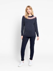 Jojo Maman Bébé Umstandspullover mit Norwegermuster und Rentierstickerei aus Kaschmirmischung - Bild 1 von 3