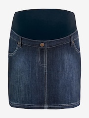 JoJo Maman Bébé Dark Wash Maternity Denim Mini Skirt - Image 4 of 4