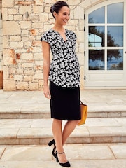 JoJo Maman Bébé Black Tailored Maternity Pencil Skirt - Image 1 of 4