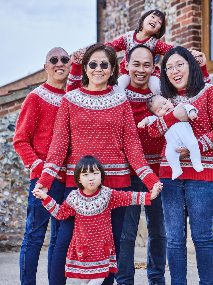 JoJo Maman Bébé Reindeer Fair Isle Pattern Jumper - Image 4 of 5