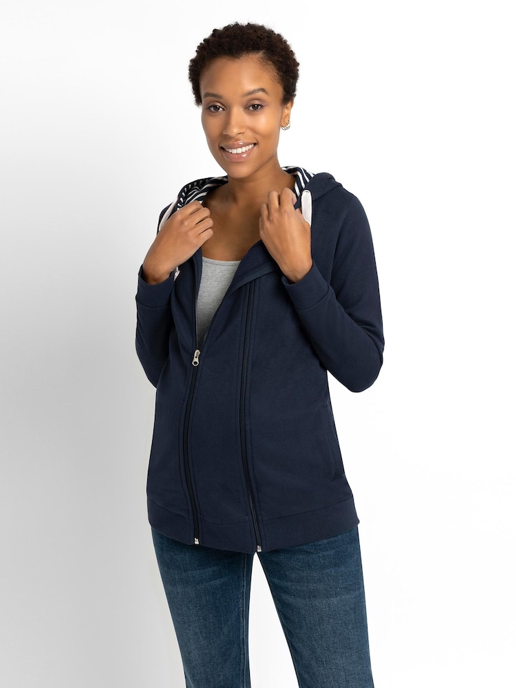 JoJo Maman Bébé Navy Blue 3-in-1 Hoodie with Baby Carrier Panel - Image 4 of 4