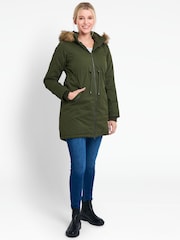 JoJo Maman Bébé Khaki Cosy 2-in-1 Maternity Parka - Image 1 of 7