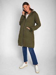 JoJo Maman Bébé Khaki Cosy 2-in-1 Maternity Parka - Image 3 of 7