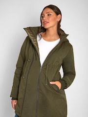 JoJo Maman Bébé Khaki Cosy 2-in-1 Maternity Parka - Image 6 of 7