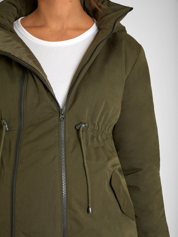 JoJo Maman Bébé Khaki Cosy 2-in-1 Maternity Parka - Image 7 of 7