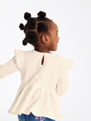 Bela - ovratnik Frill Textured bluze (3mths-7yrs) - Slika 3 iz 7