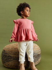rožnata - ovratnik Frill Textured bluze (3mths-7yrs) - Slika 2 iz 7