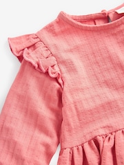 rožnata - ovratnik Frill Textured bluze (3mths-7yrs) - Slika 7 iz 7