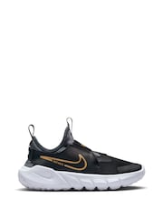 Nike Black/Gold Flex Runner 2 Junior Trainers - Image 1 of 10