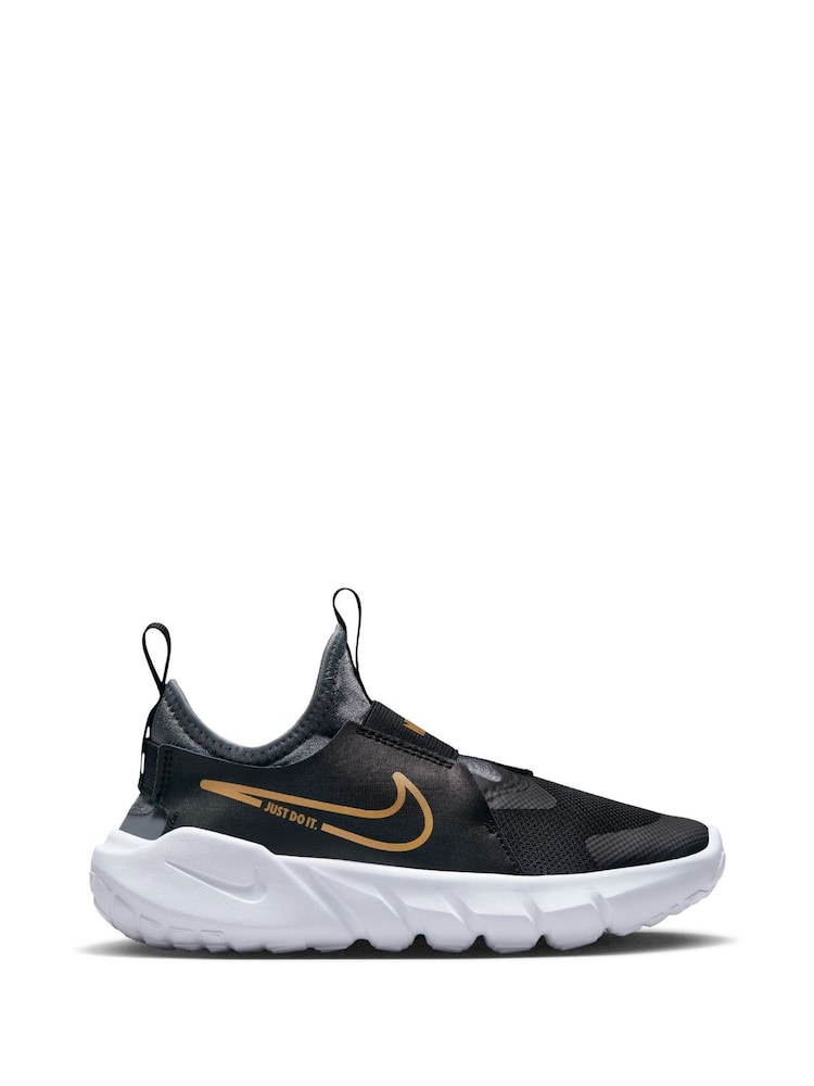 Nike Black/Gold Flex Runner 2 Junior Trainers - Image 1 of 10