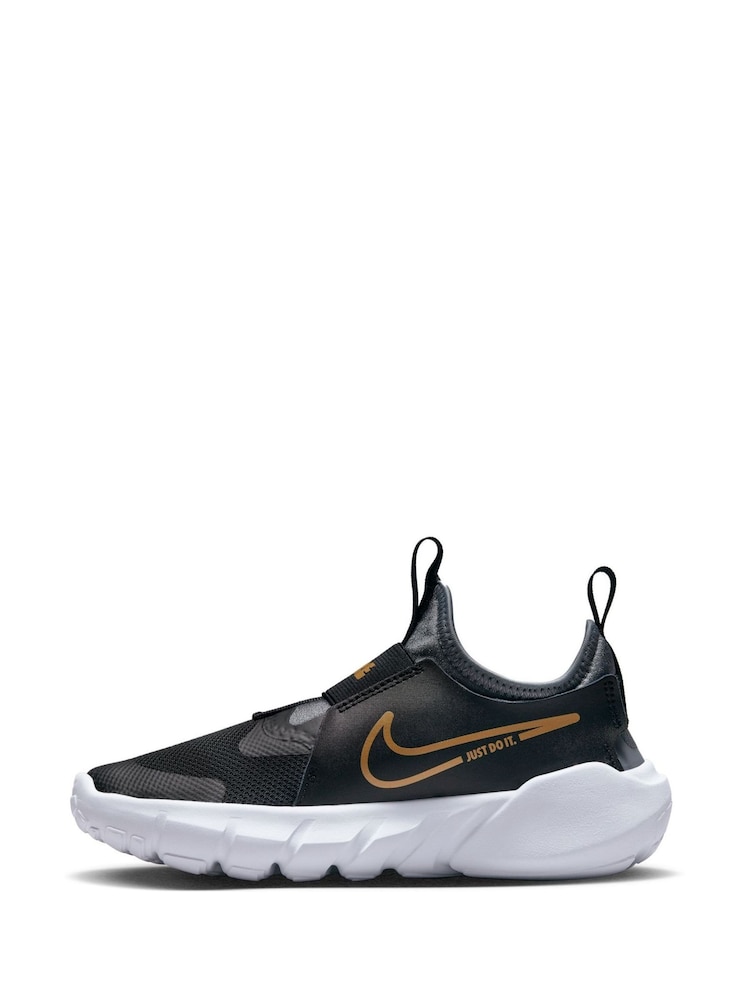 Nike Black/Gold Flex Runner 2 Junior Trainers - Image 2 of 10