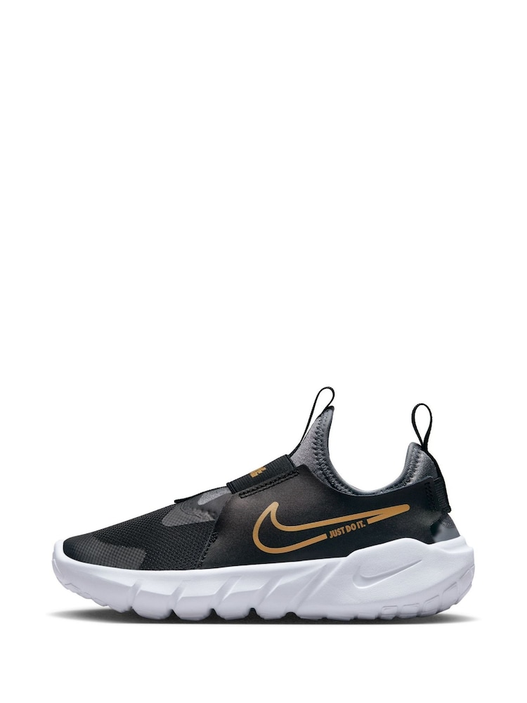 Nike Black/Gold Flex Runner 2 Junior Trainers - Image 4 of 10