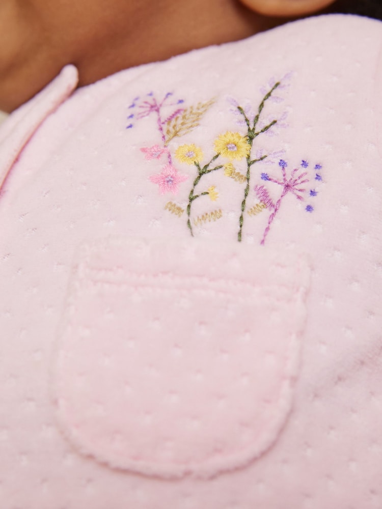 Pale Pink Baby Velour Sleepsuit (0mths-3yrs) - Image 2 of 6