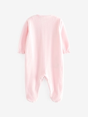 Pale Pink Baby Velour Sleepsuit (0mths-3yrs) - Image 5 of 6