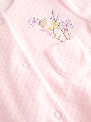 Pale Pink Baby Velour Sleepsuit (0mths-3yrs) - Image 6 of 6
