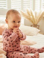 Pink Quilted Baby Sleepsuit - Image 1 of 6