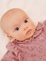 Blush Pink Velour Sleepsuit (0mths-3yrs) - Image 3 of 7
