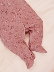 Blush Pink Velour Sleepsuit (0mths-3yrs) - Image 4 of 7