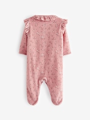 Blush Pink Velour Sleepsuit (0mths-3yrs) - Image 6 of 7
