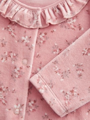 Blush Pink Velour Sleepsuit (0mths-3yrs) - Image 7 of 7