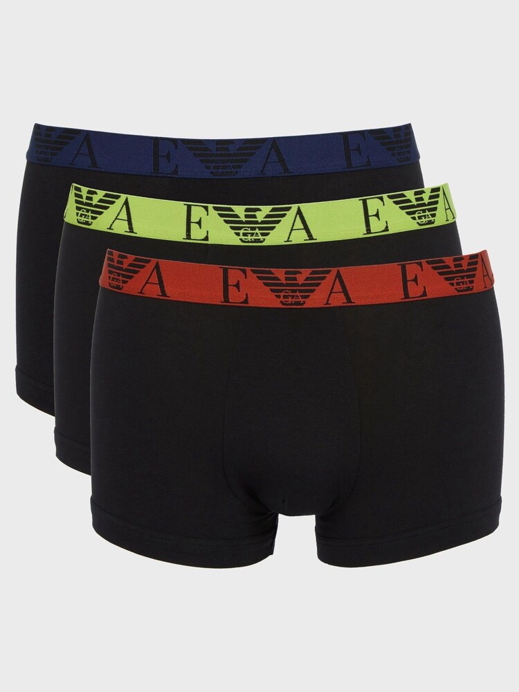 Black/Mixed Waistband - Emporio Armani Boxers 3 Pack - Image 1 of 4