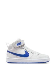 Белый/синий - Nike подростковые кроссовки средней длины Nike Court Borough - Image 1 of 11