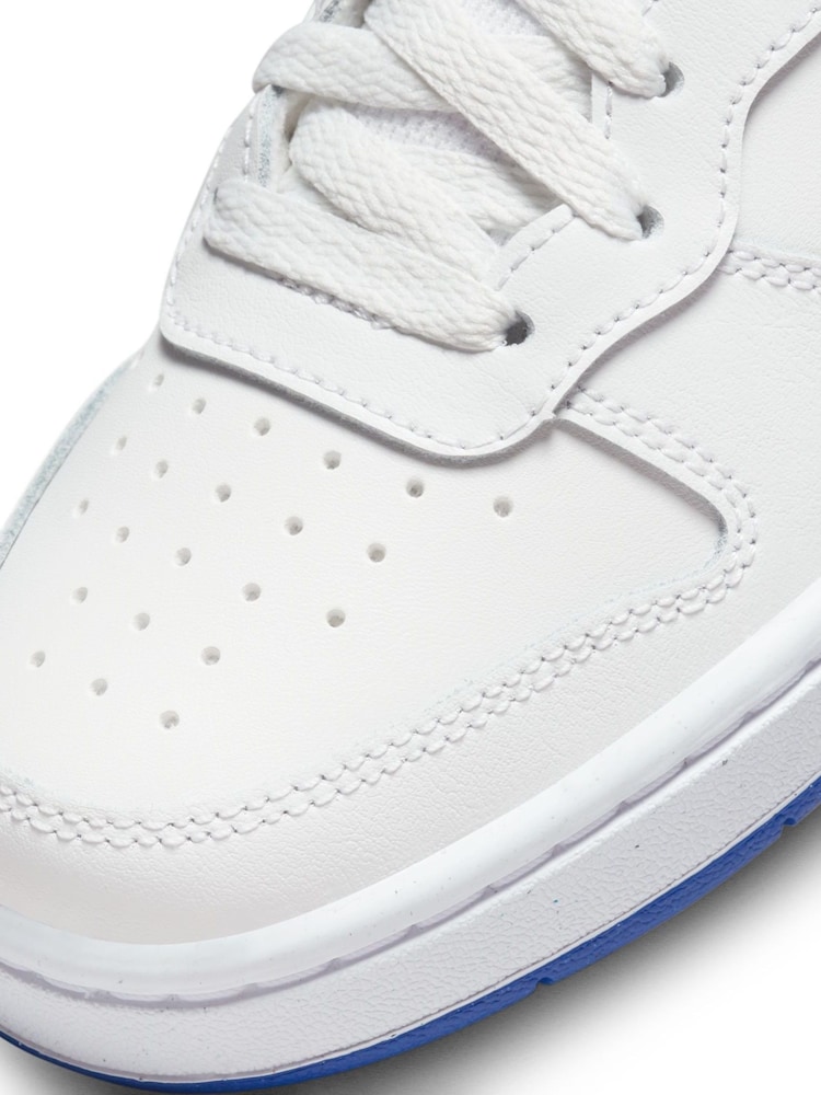 Nike White/Blue Youth Court Borough Mid Trainers - Image 10 of 11