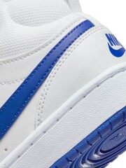 Белый/синий - Nike подростковые кроссовки средней длины Nike Court Borough - Image 11 of 11