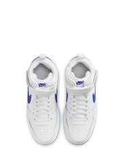 Белый/синий - Nike подростковые кроссовки средней длины Nike Court Borough - Image 6 of 11