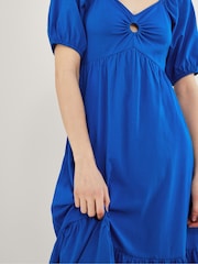 Monsoon Blue Plain Ring Detail Midi Dress - Image 5 of 6