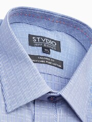 Jeff Banks Blue 100% Cotton Houndstooth Rectangle Shirt - Image 1 of 4