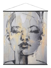 Libra Grey Sketched Female Velvet Wall Hanging - Image 2 of 2