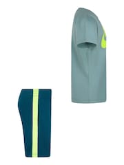 Nike Green Little Kids T-Shirt and Shorts Set - Image 4 of 7