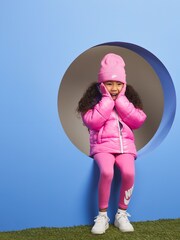Розовый - Nike детские хлопковые леггинсы - Image 1 of 5