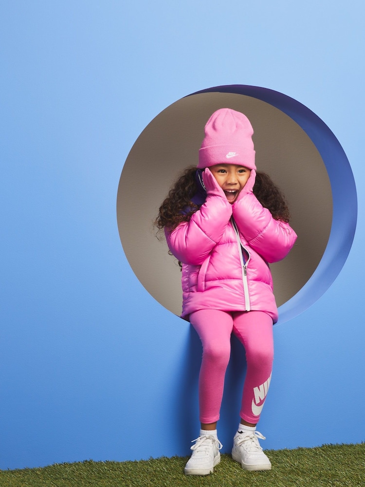 Nike Pink Little Kids Cotton Leggings - Image 1 of 5 Nike Pink Little Kids Cotton Leggings - Image 1 of 5