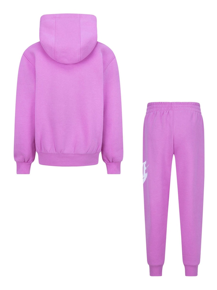 Nike Pink Little Kids Club Fleece Tracksuit Set - Image 3 of 8