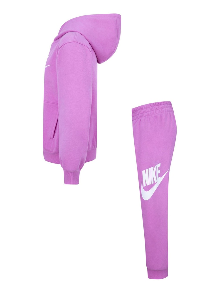 Nike Pink Little Kids Club Fleece Tracksuit Set - Image 4 of 8