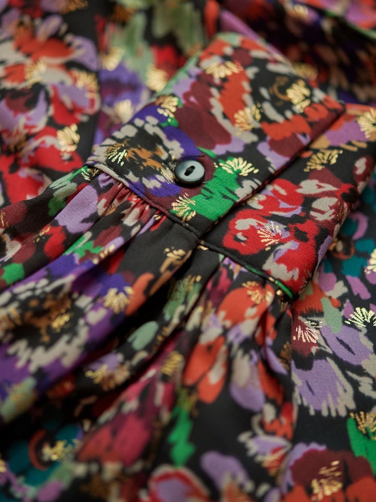Another Sunday Asymmetric One Shoulder Blouse With Floral Foil Print In Pink - Image 6 of 6 Another Sunday Asymmetric One Shoulder Blouse With Floral Foil Print In Pink - Image 6 of 6