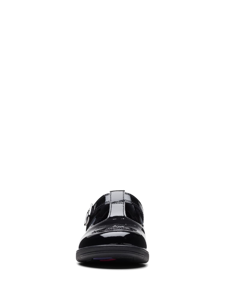 Clarks Black Patent Multi Fit Jazzy Tap School Shoes - Image 5 of 7