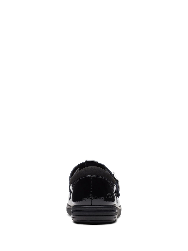 Clarks Black Patent Multi Fit Jazzy Tap School Shoes - Image 6 of 7