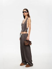 Lioness Brown Femme Tailored High Waisted Pants - Image 4 of 5