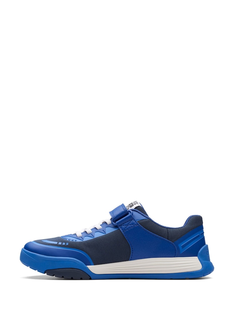 Clarks Blue Multi Fit Youth Combi Cica Star Flex Trainers - Image 2 of 7