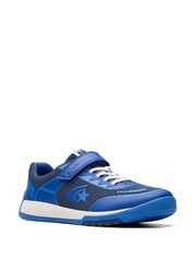Clarks Blue Multi Fit Youth Combi Cica Star Flex Trainers - Image 3 of 7