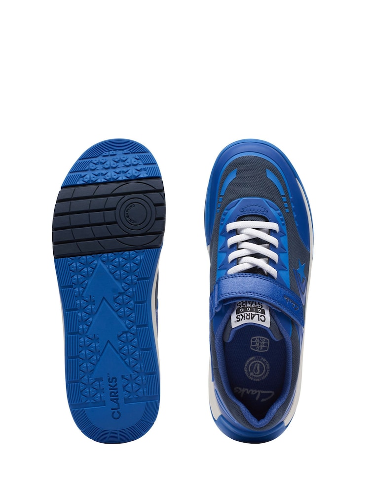 Clarks Blue Multi Fit Youth Combi Cica Star Flex Trainers - Image 7 of 7