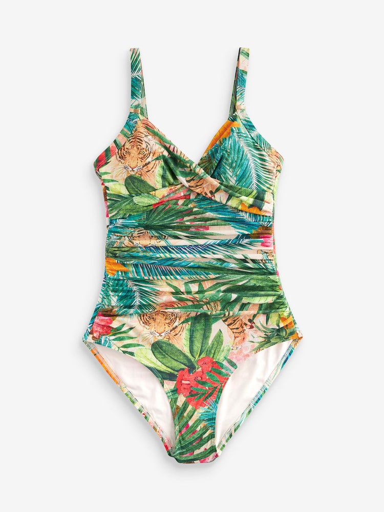 Tropical Print Tummy Control Swimsuit - Image 7 of 7