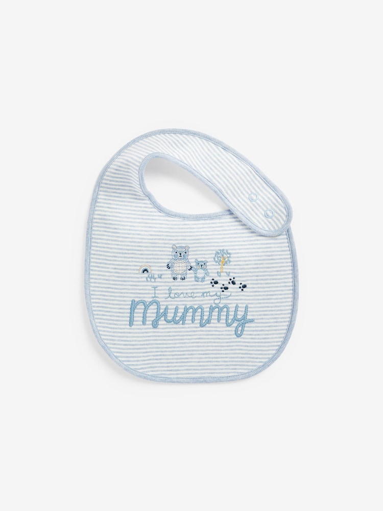 Blue Mummy/Daddy Baby 100% Cotton Bibs 2 Pack - Image 2 of 3
