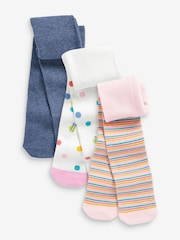 Gepunktet, gestreift - Strumpfhose im Babydesign, 3er-Pack (0M.–2J.) - Bild 1 von 4