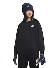 Granatowy - Dzianinowy zestaw Nike Club dla starszych dzieci: czapka beanie i rękawiczki (8–15 lat) - Image 4 of 6
