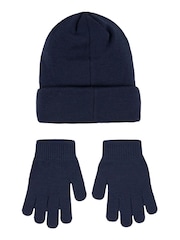 Granatowy - Dzianinowy zestaw Nike Club dla starszych dzieci: czapka beanie i rękawiczki (8–15 lat) - Image 6 of 6