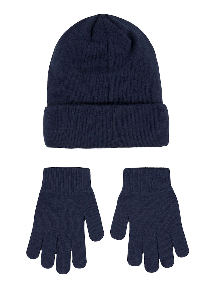 Granatowy - Dzianinowy zestaw Nike Club dla starszych dzieci: czapka beanie i rękawiczki (8–15 lat) - Image 6 of 6